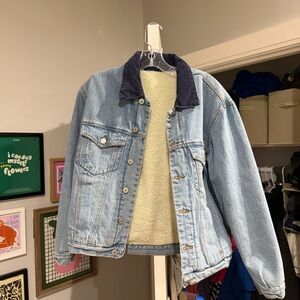 John Galt Blue Denim Jacket with Sherpa Lining